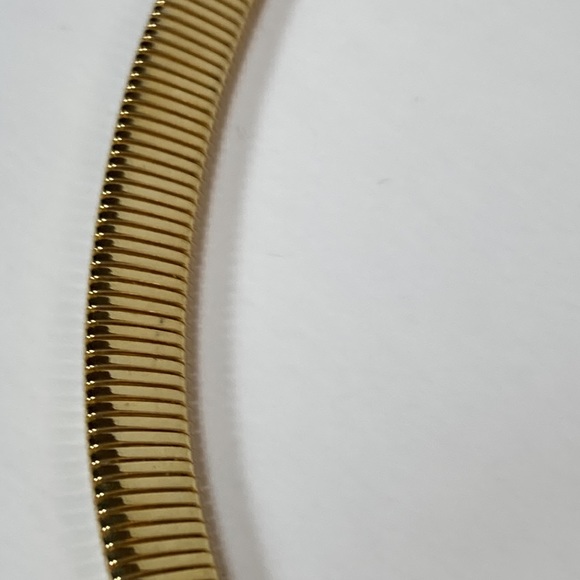 Gold Tone Snake Chain & Enamel Vintage Choker Green Light Pink - Picture 12 of 13